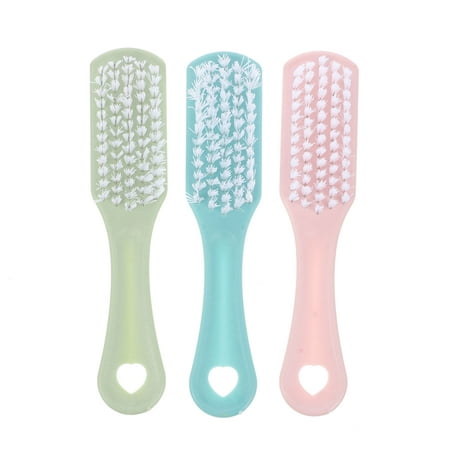 

HOMEMAXS 3pcs Clean Brush PP Bristles Wash Clothes Shoes Brush Home Laundry Houseware Cleaning Tool (Blue Green Pink for Each 1pc)
