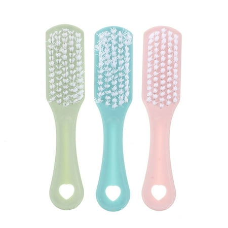 

HOMEMAXS 3pcs Clean Brush PP Bristles Wash Clothes Shoes Brush Home Laundry Houseware Cleaning Tool (Blue Green Pink for Each 1pc)