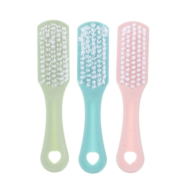 GOOHOCHY Cepillos de limpieza con cerdas de polipropileno (3 unidades), para lavar ropa, zapatos y artículos del hogar (azul, verde y rosa).