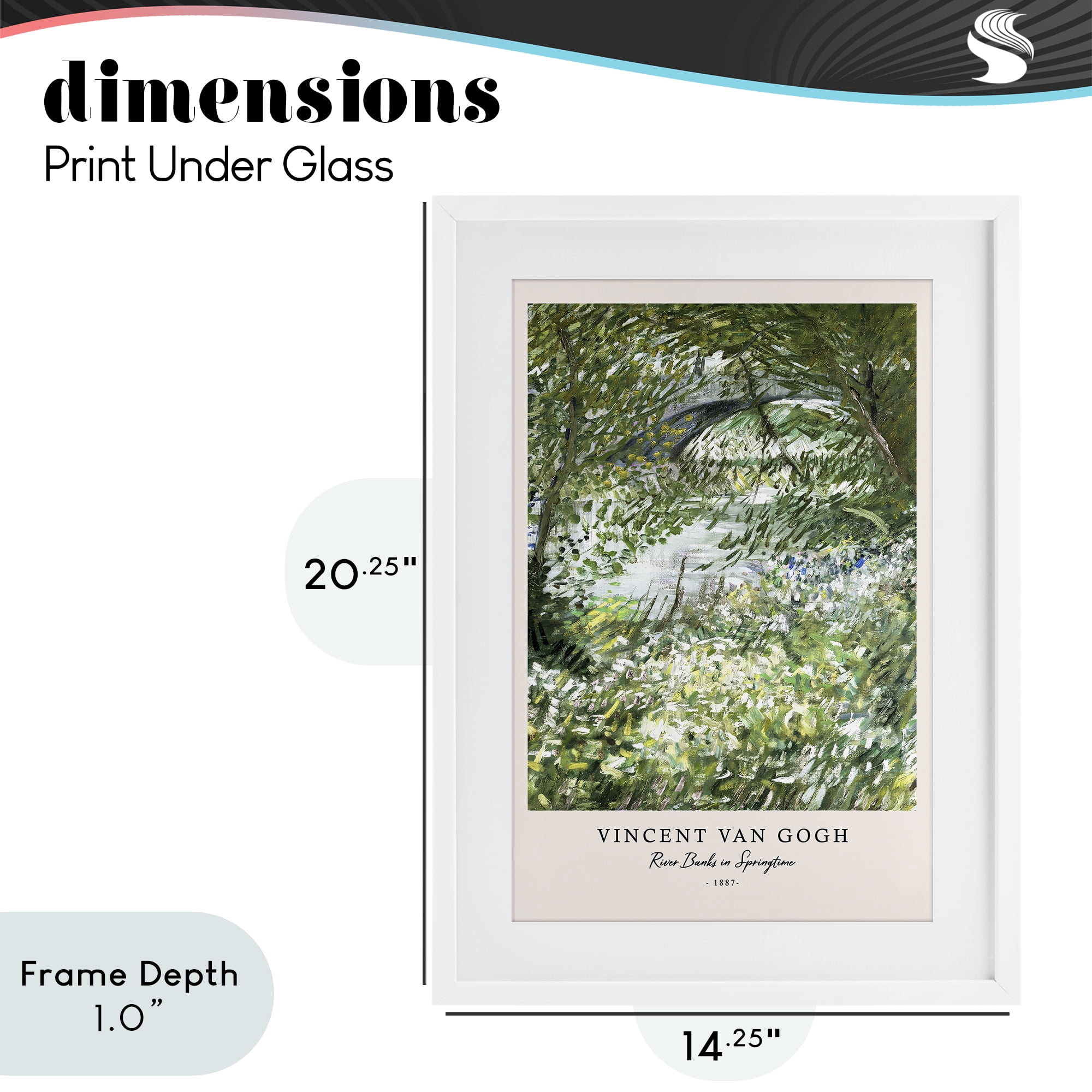 Stupell Industries Classic River Banks At Springtime White Framed Print Under Glass, design by Vintage Hustle