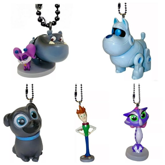 Puppy Pals Hissy Bob ARF Bingo Rufus & Cupcake 5 Keychain Dangler Pvc Figurine New