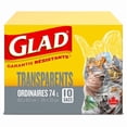 thumbnail image 2 of Glad Clear Garbage Bags - Regular 74 Litres - 10 Trash Bags, Guaranteed strong, 2 of 5