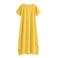 thumbnail image 5 of Vestido largo de manga larga y cuello redondo para mujer - Color liso, corte holgado para el día a día o fiestas, vestido versátil para todas las estaciones, 5 of 5
