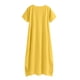 thumbnail image 5 of Vestido largo de manga larga y cuello redondo para mujer - Color liso, corte holgado para el día a día o fiestas, vestido versátil para todas las estaciones, 5 of 5