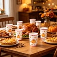 thumbnail image 5 of Bow Pumpkin Themed Paper Cups 10 Pack – Fall Thanksgiving Party Disposable Drink Cups Sturdy Leak Proof, Festive Table Essential, 5 of 6