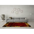 thumbnail image 3 of Ahgly Company Indoor Round Abstract Yellow Modern Area Rugs, 3' Round, 3 of 4