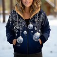 thumbnail image 2 of Women Lined Plush Sweat Jacket With Hood Autumn Winter Warm Hooded Jacket Loose Coat Pockets Large Sizes Hoodie Sweatshirt, 2 of 7