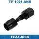 thumbnail image 5 of Adaptador de manguera reductor de campana para hombre Unique Bargains TF-1001-AN8 0° Conector de línea de combustible de aluminio con O-ring negro, 5 of 6