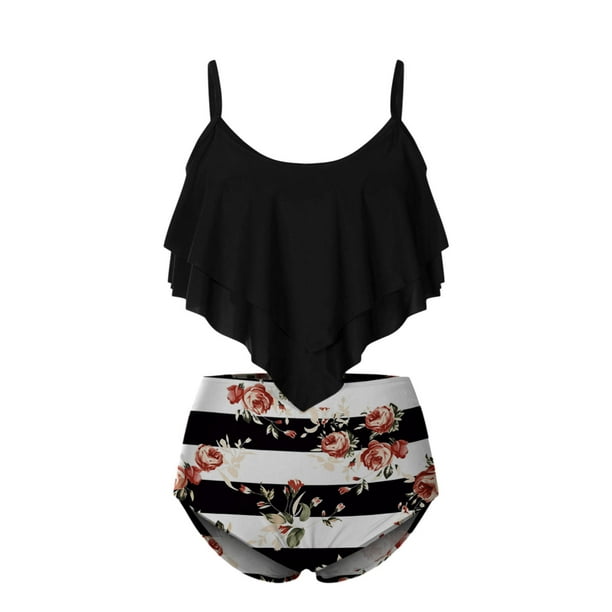 Swimsuits for Women 2022 Two Piece Bathing Suits Sexy Ruffled Flounce ...