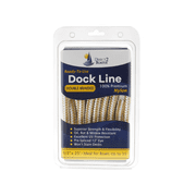 1/2" x 25'  Gold/White Double Braided Premium Nylon Dock Line - For Boats up to 35' - Boating Accessories