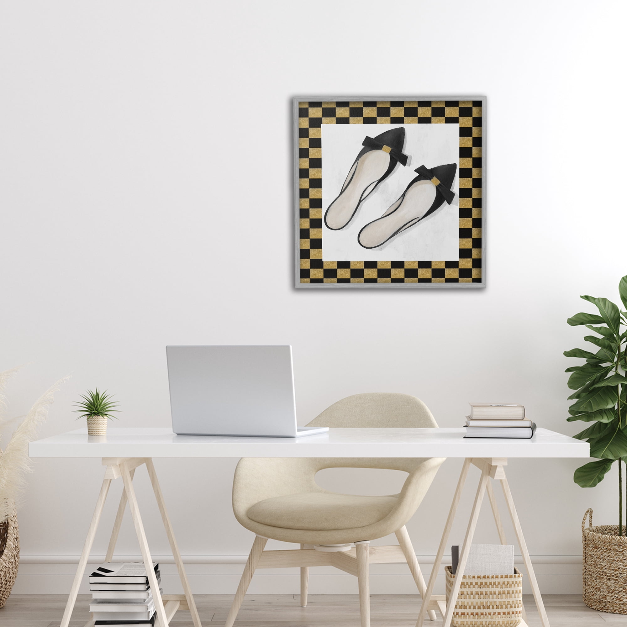 Stupell Industries Sleek Black Sliders Gray Framed Giclee Art, design by Lorenzo Collective