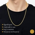 thumbnail image 7 of Infinique Creations - 18K Gold Plated Stainless Steel Rope Chain Bracelet Necklace Men Women 2-8mm, 7 of 7