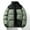 Army Green, variant on YueHuiYing Men's Casual Solid Color Block Jacket Stand Collar Long Sleeve Zip Up Loose Thickened Warm Winter Coat