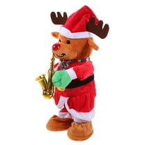 Raindrops Animated Stuffed Doll Adorable Plush Christmas Elk Musical Toy Sound Electric Music Doll Gift for Kids Children Home Decor Without Battery