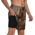 thumbnail image 3 of Gaeub Oil Painting Chicken And Duck Mens Swim Trunks Stretch Beach Shorts Quick Dry for Men Swim Shorts Swimwear with Pockets- 3X-Large, 3 of 9