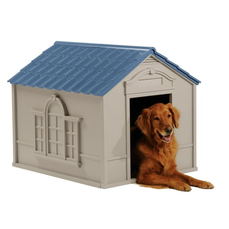 Suncast Deluxe Personalized Dog House for Large Dogs, 33
