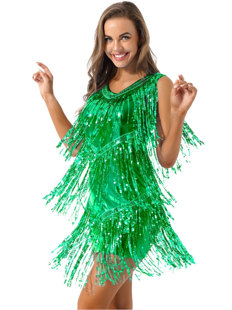 inhzoy Womens Sequins Flapper Latin Salsa Dance Dress V-Neck Tassel 1920s Cocktail Party Dress Green X - Walmart.com inhzoy Womens Sequins Flapper Latin Salsa Dance Dress V-Neck Tassel 1920s Cocktail Party Dress Green X - Walmart.com