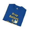 thumbnail image 4 of Pray Believe and Manifest Unisex Softstyle T-Shirt, 4 of 4