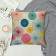 thumbnail image 2 of COMIO  Dandelion Circle Pillow Covers,Colorful Dandelion on a White Background Pillow Cases Square Cushion Covers for Home Sofa Couch 18x18 inch Blue Yellow Pink, 2 of 5