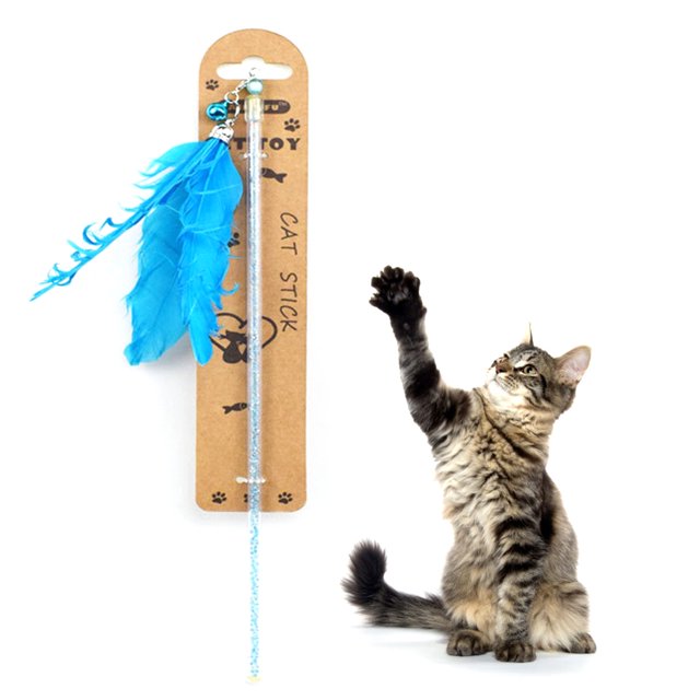 Cat Teaser Wand Creative Funny Interactive Cat Feather Toy Cat Training Toy