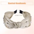 thumbnail image 5 of Unique Bargains Faux Pearl Knotted Headband Bling Twisted Faux Pearl Headband Faux Pearl Top Knot Hairband Beige, 5 of 7