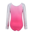 thumbnail image 3 of Girls Long Sleeve Shiny Metallic Athletic Dance Gymnastics Leotard Outfit, 3 of 7