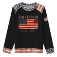 thumbnail image 4 of Womens Sweatshirts Women's 250th Anniversary Print Sweatshirt Without Hood Crew Neck Long Sleeve Casual Pullover Black L, 4 of 4