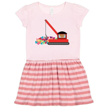 

Inktastic Valentines Day Holiday Heart Crane Gift Toddler Girl Dress