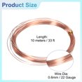 thumbnail image 2 of 99.99% 23 Gauge 0.6mm Alambre de Cobre Puro 10m/33 pies Alambre de Manualidades Suave para Fabricación de Joyas, Suministros de Manualidades DIY, Cobre, 2 of 7