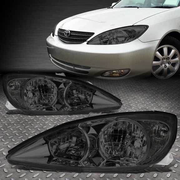 NUVISION for 02-04 Toyota Camry OE Style Smoked Lens Clear Corner Headlight Headlamps