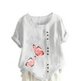 thumbnail image 2 of 2025 Clearance Clothes GaThRRgYP Spring Tops for Women,Womens Shirts Plus Size,Women's Summer Oversize Casual Round-Neck Short Sleeve Flower Printing Loose Shirt Tops, 2 of 5