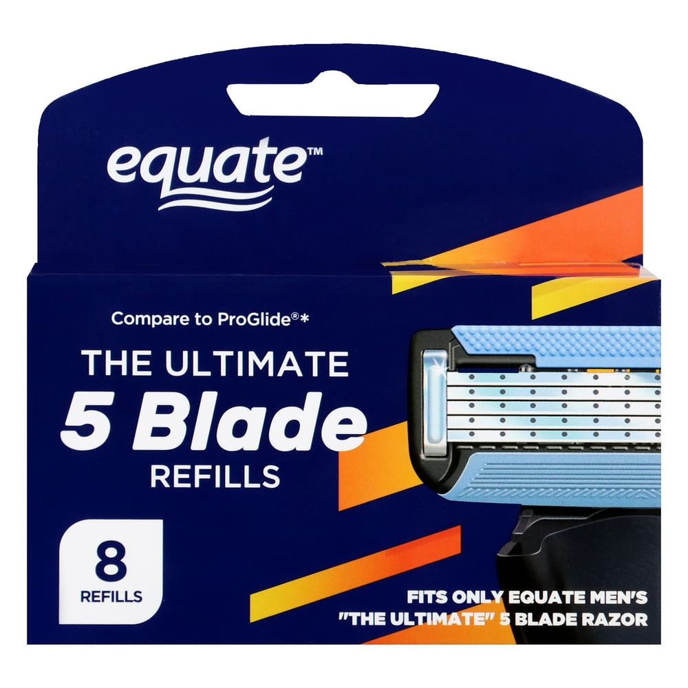 Equate Men's 5Blade Cartridge Refills, 8 Count