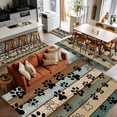 thumbnail image 5 of Dog Paws Printed Area Rugs 3x5 for Living Room, Vintage Teal Brown Wooden Farmhouse Non Slip Washable Rug Runner, Low Pile Indoor Floor Carpet Mat Bathroom Rugs for Bedroom, Kids Room, 5 of 9
