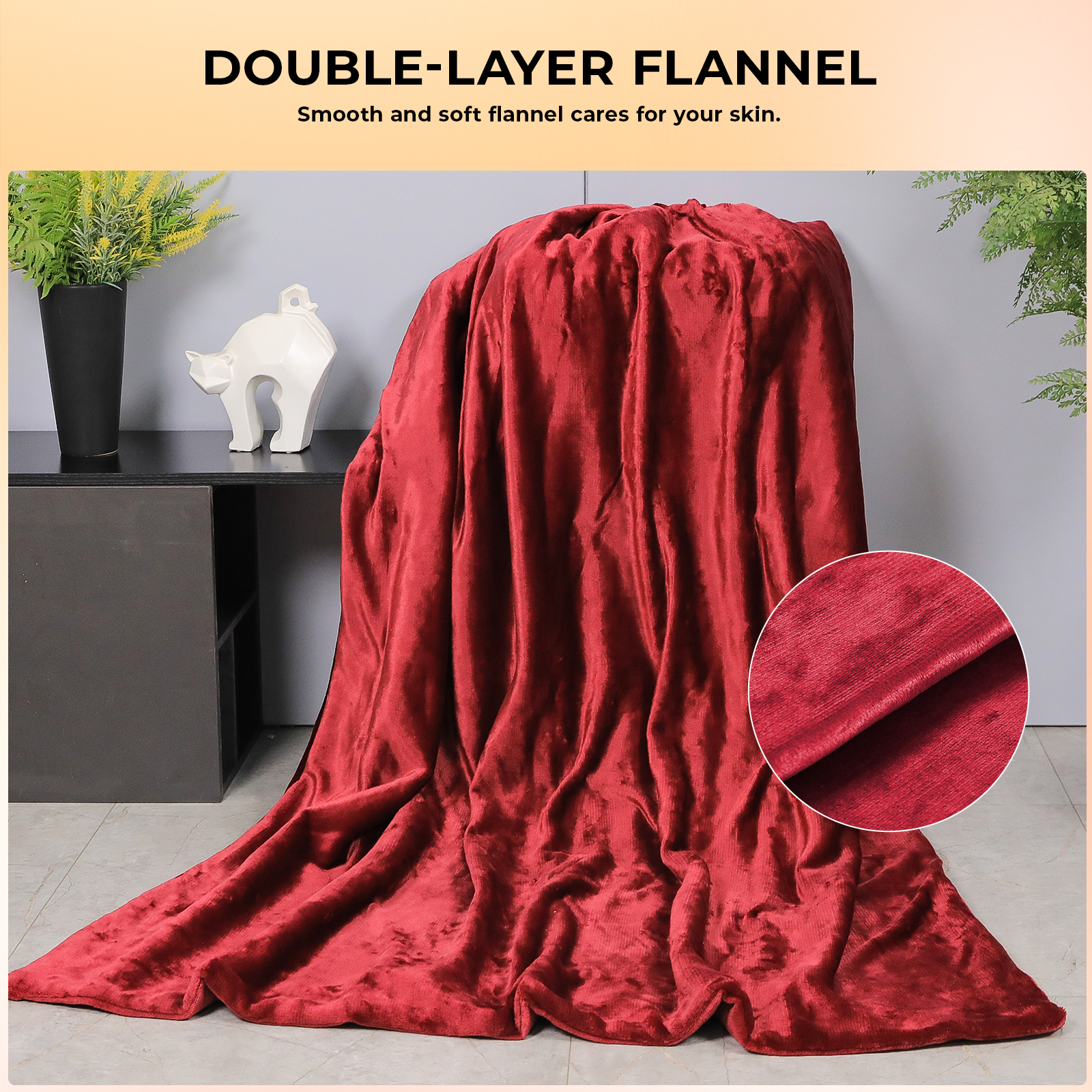 Heating Blanket Electric Throw 50”x60”, Heated Electric Blanket with 6 AutoOff Heat Settings