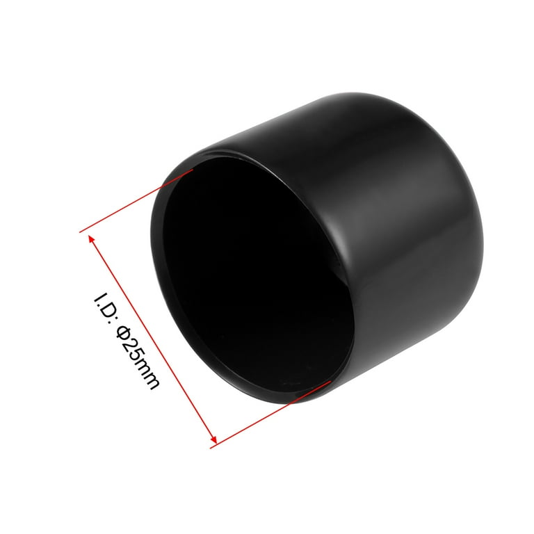Uxcell 15pcs Rubber End Caps 24mm ID - Black Vinyl Thread Protectors For Pipes, Furniture, Screws