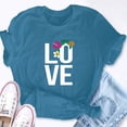 thumbnail image 2 of EcoLoom Aloha Hawaiian Love Hawaiian Lei Flower Short Sleeve Unisex T Shirt Heather Black-3XL, 2 of 6