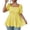 Yellow #075, variant on Women's Summer Peplum Tops Square Neck Ruffle Trim Short Sleeve Blouse Top Dressy Casual Shirts,3XL