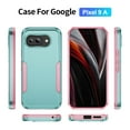 thumbnail image 4 of Feishell Case Fit for Apple Google Pixel 9A,Military Grade Shockproof Protection Hybrid Armor Double Layer Hard PC + Soft TPU Drop Resistant Anti-Fingerprint Phone Cover,Green+Pink, 4 of 7