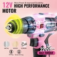 thumbnail image 4 of Juego de herramientas WORKPRO Pink con taladro eléctrico, 108 piezas, con caja de herramientas, 4 of 9