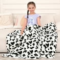 inhand Cow Print Blanket, Baby Girl Cow Printed Flannel Throw Blanket for Sofa, Kids Fleece