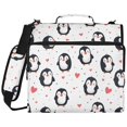 thumbnail image 2 of Zipper Binder with Shoulder Strap 2 inch 3 Ring Waterproof File Folder Organizer Bag 500 Sheet Cartoon Penguin Pattern, 2 of 8