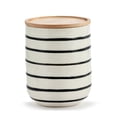 thumbnail image 3 of Demdaco Pawprint Heart Red and White 8 x 6 Wood and Ceramic Canister With Lid, 3 of 3