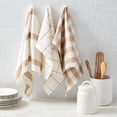thumbnail image 3 of FRAÎCHE Spring Taupe Gingham Kitchen Towels, 3 Pack, 3 of 8