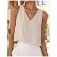 thumbnail image 5 of Women'S Crop Tank Tops Spring Summer Sleeveless V Neck Cropped Casual Beach Tops Shirts Color S, 5 of 7