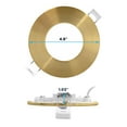 thumbnail image 5 of Luxrite 4 Inch Ultra Thin LED Recessed Light J-Box, 10W, 5CCT, Dimmable, 750 Lumens, Brass Trim, 5 of 7