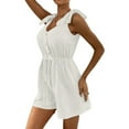 thumbnail image 4 of Dyegold Jumpsuits for Women Casual, Wide Leg Jumpsuits for Women Drawstring Cami Short Baggy Adjustable Suspender Bib Overalls Sleeveless ​V Neck ​Rompers, 4 of 8