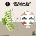 thumbnail image 2 of 6 Pcs 4" Hair Claws, Colorful Banana Hair Jaw Clips Accessories for Women, 2 of 5