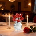 thumbnail image 3 of Crystal Glass Rose Bouquet Decorative Ornament - Transparent Lifelike Flower Ornaments, Ideal Valentine’s Day Gift for Loved Ones, Home Decor Accent for Living Room Bedroom Tabletop, 4.33*3.35in, Red, 3 of 4