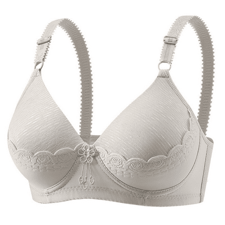 Fulorrnie Bras for Women Lift Wirefree Comfort Support Balconette Standard Straps Bra Grey 40