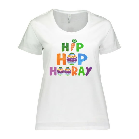Inktastic Easter Hip Hop Hooray with Eggs and Carrot Women's Plus Size T-Shirt